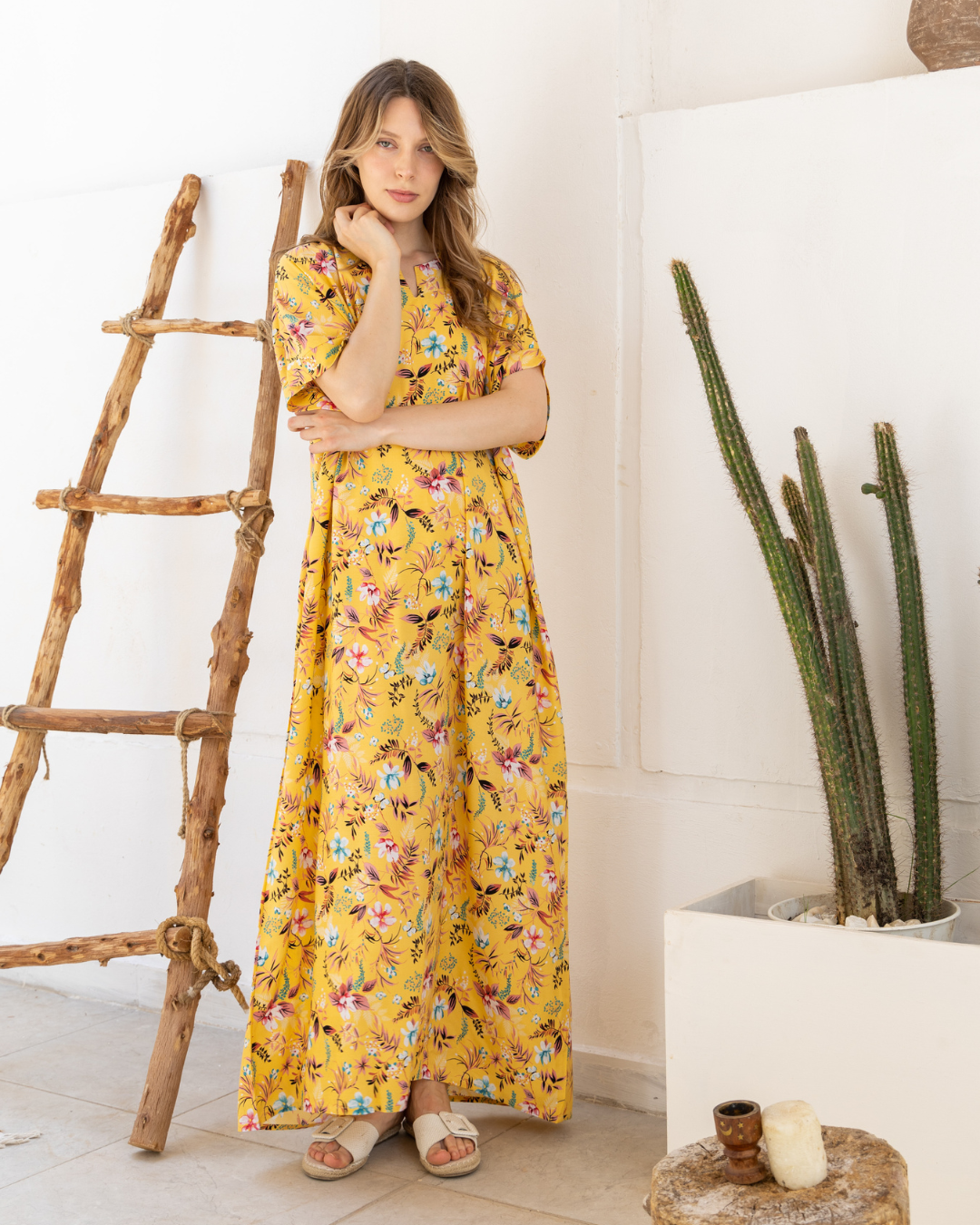 قميص فسكوز مشجر نص كم110