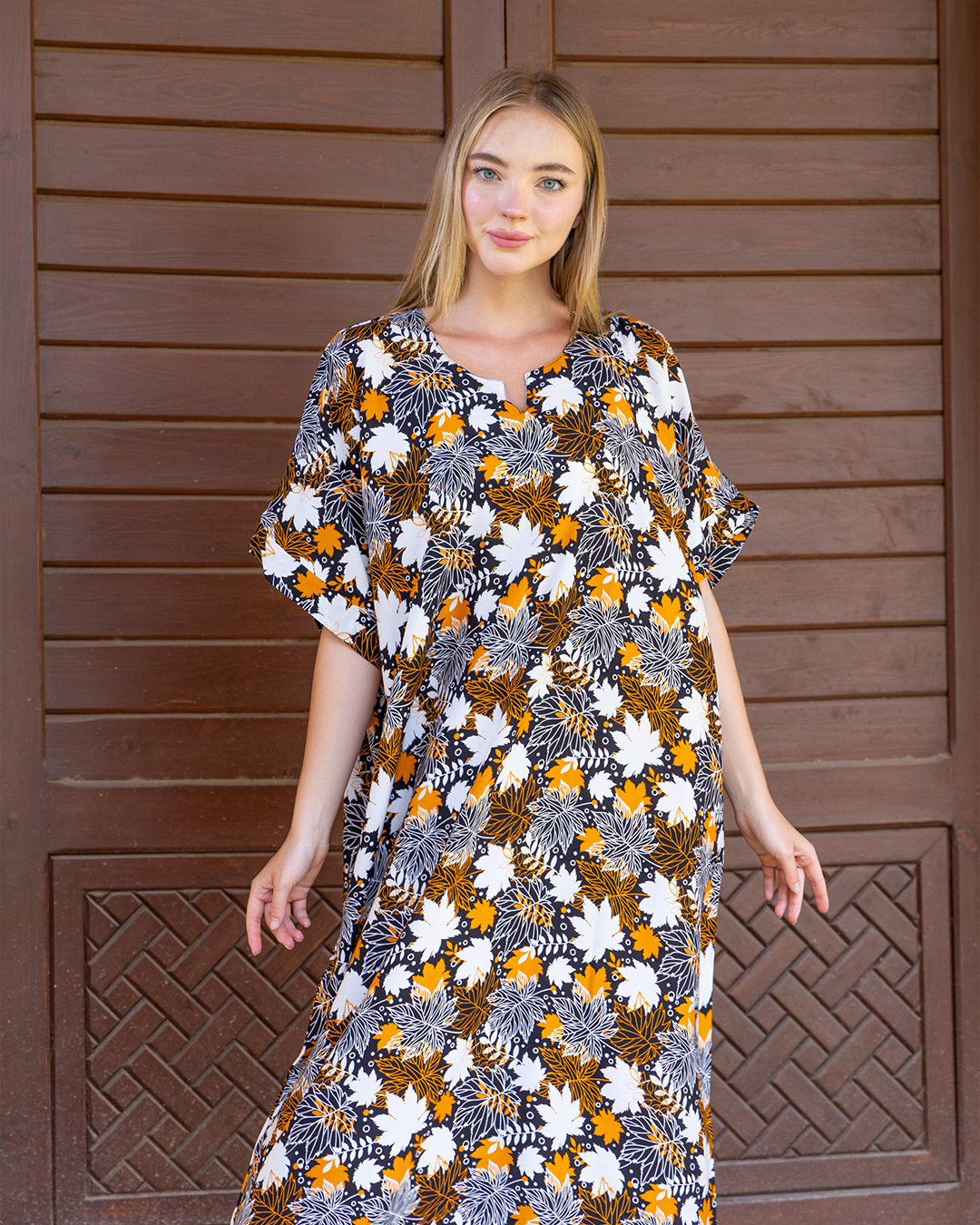 قميص فسكوز مشجر نص كم 112