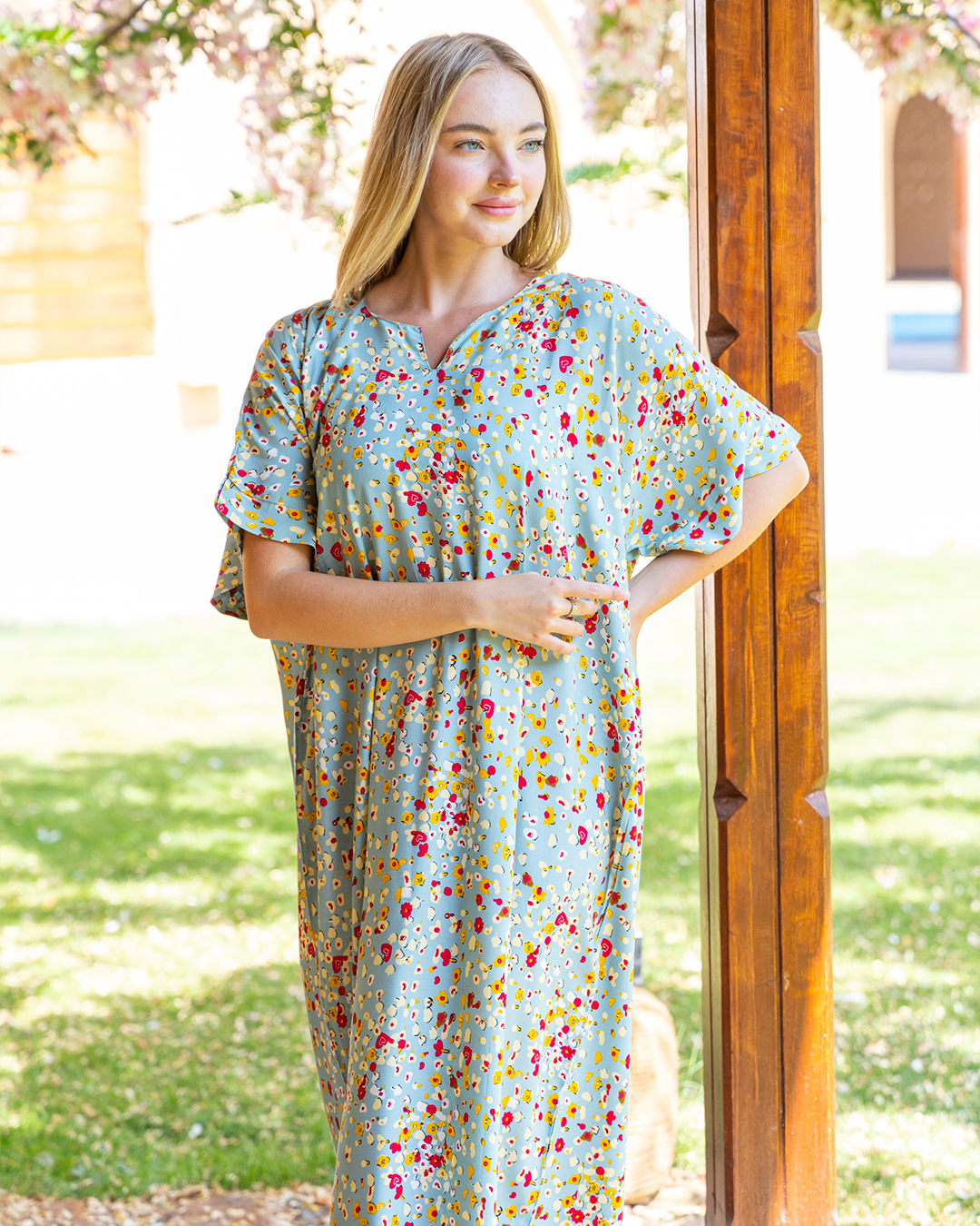 قميص فسكوز مشجر نص كم 113