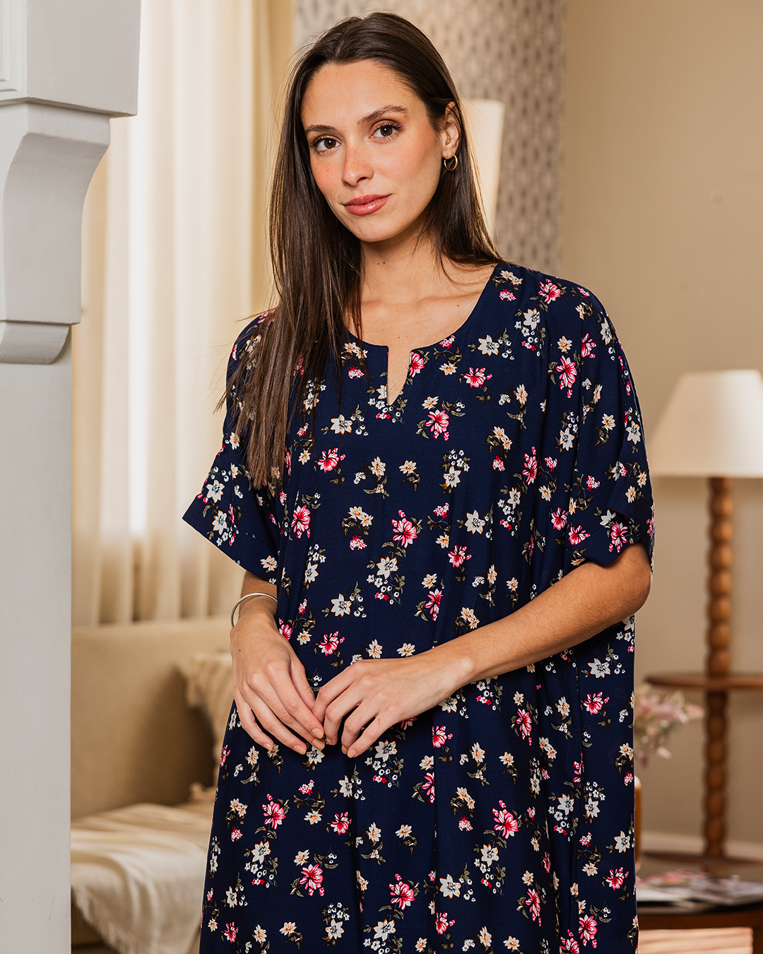 131 قميص فسكوز نص كم مشجر