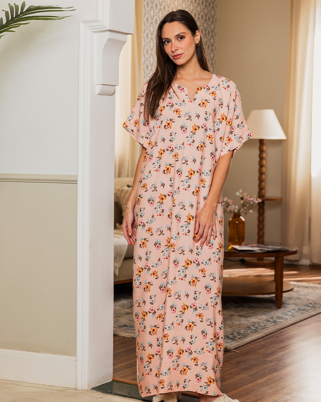 131 قميص فسكوز نص كم مشجر