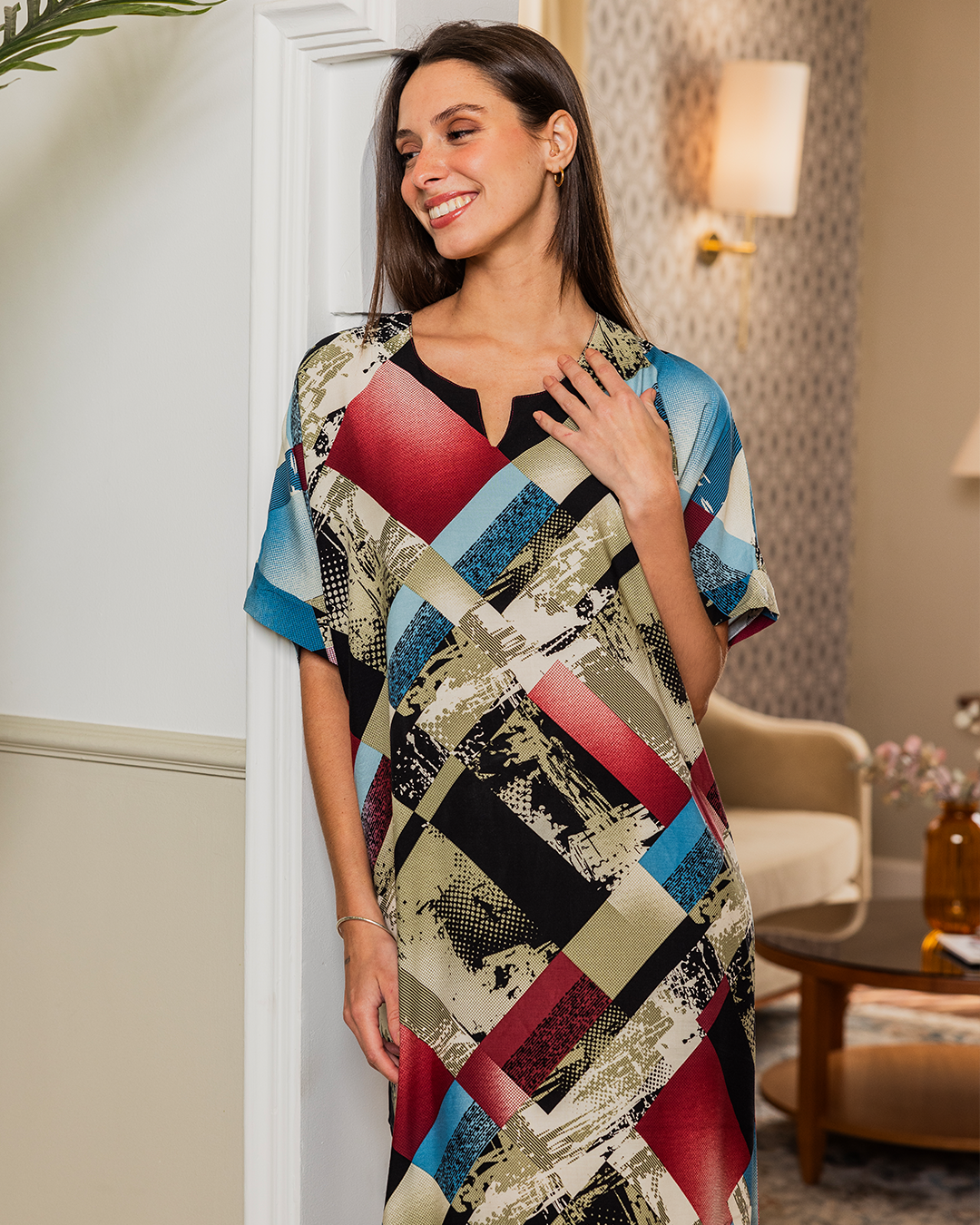 133 Floral half-sleeve viscose shirt