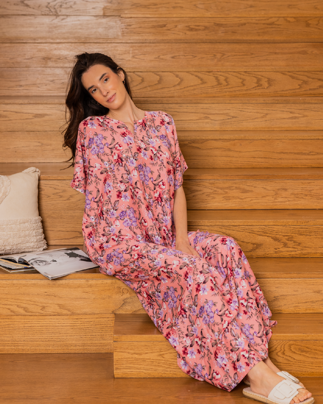 137 قميص فسكوز نص كم مشجر