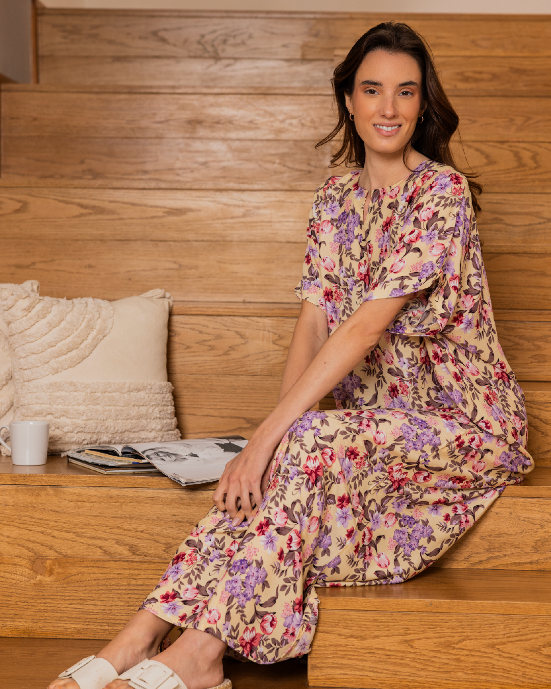 137 قميص فسكوز نص كم مشجر