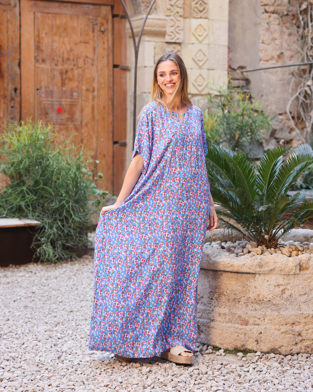 147 قميص فسكوز نص كم مشجر