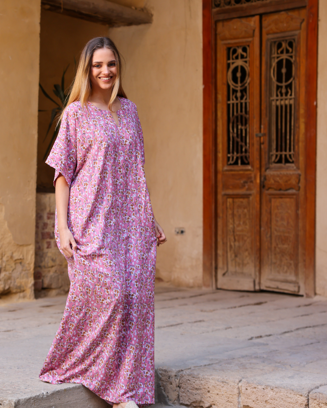 147 قميص فسكوز نص كم مشجر