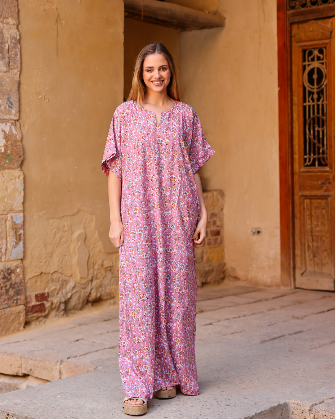 147 قميص فسكوز نص كم مشجر