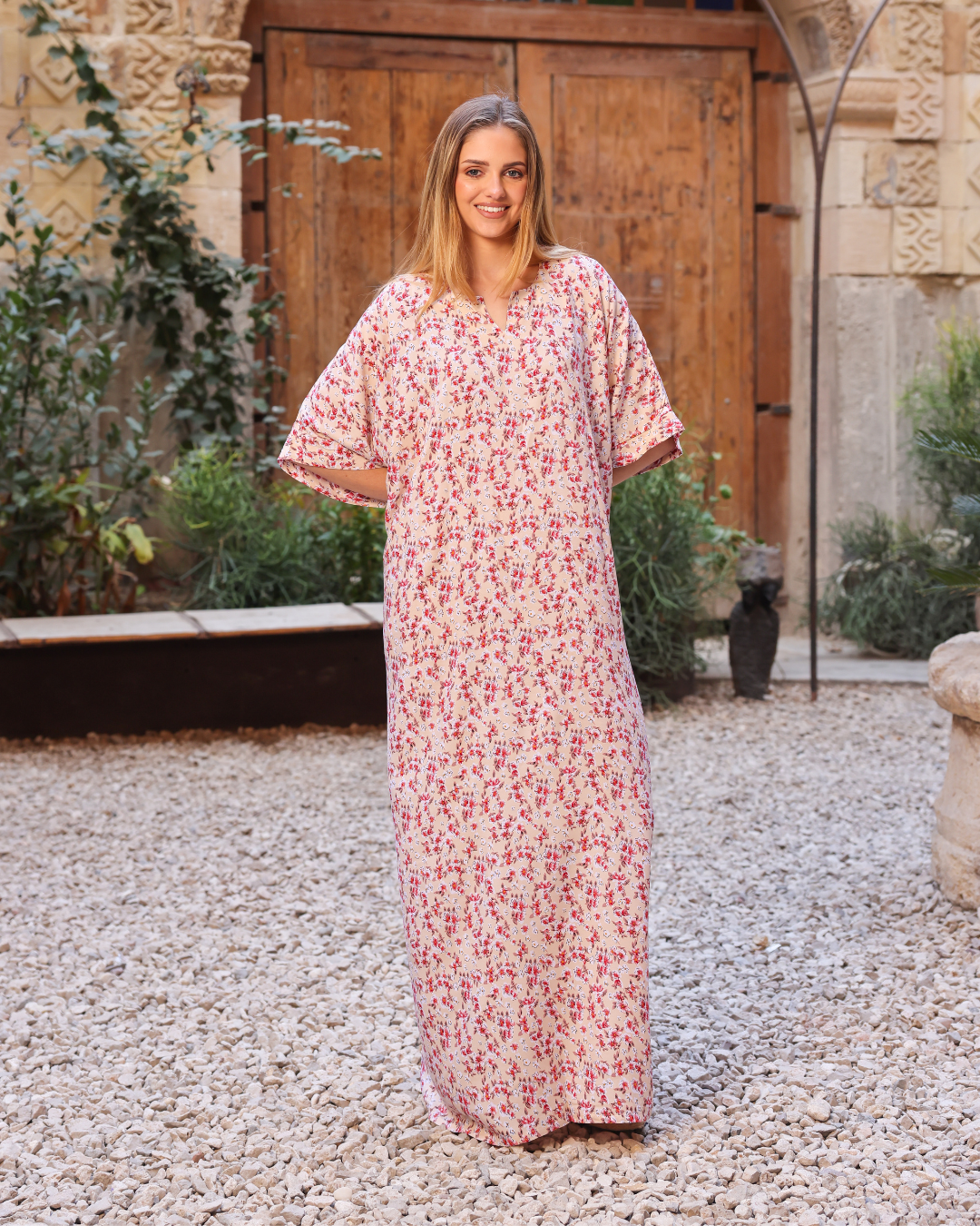 147 قميص فسكوز نص كم مشجر