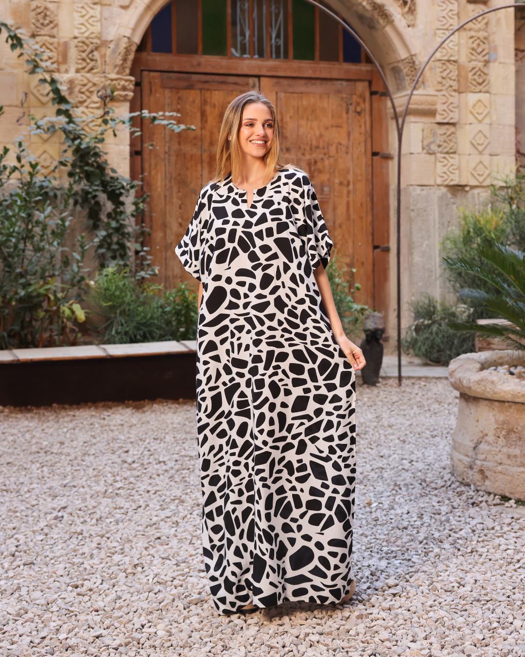 148 قميص فسكوز نص كم مشجر