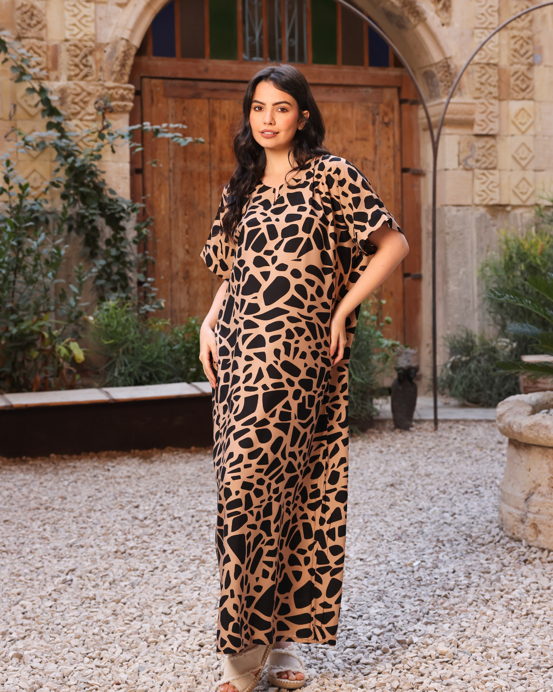 148 قميص فسكوز نص كم مشجر