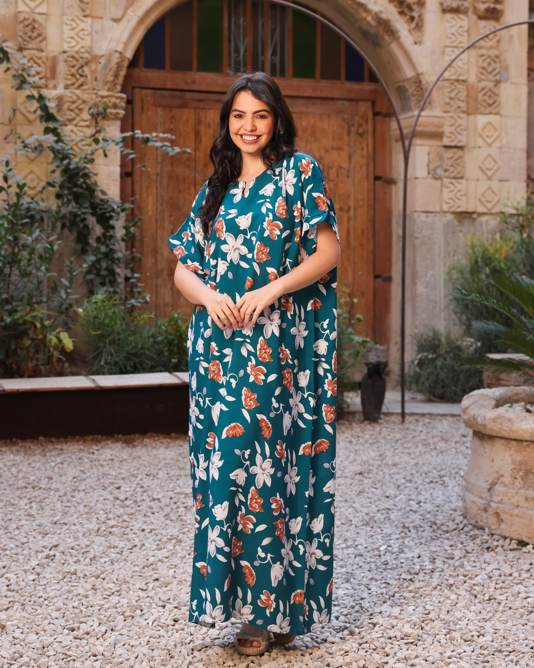 Spring Floral Print Half Sleeve Shirt