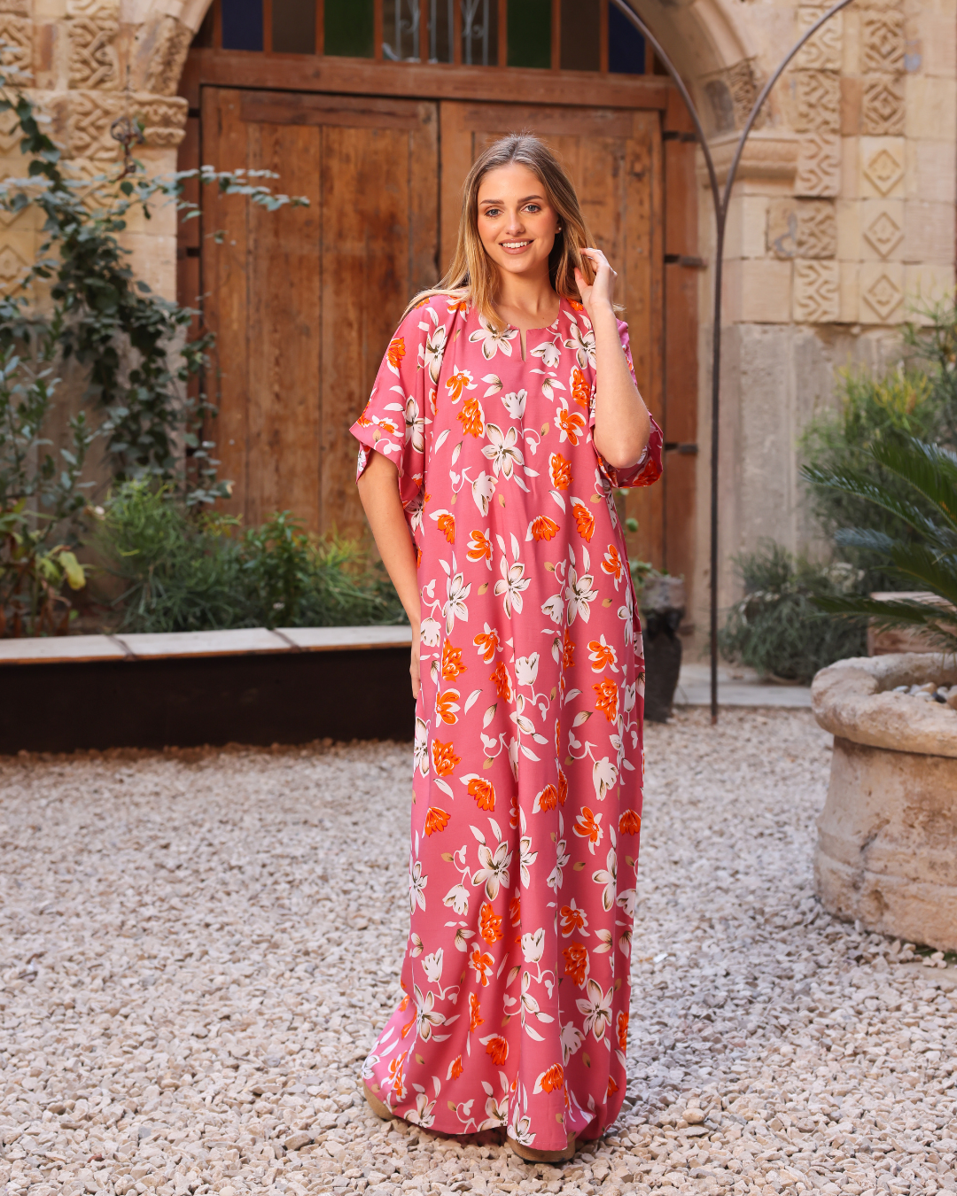 Spring Floral Print Half Sleeve Shirt