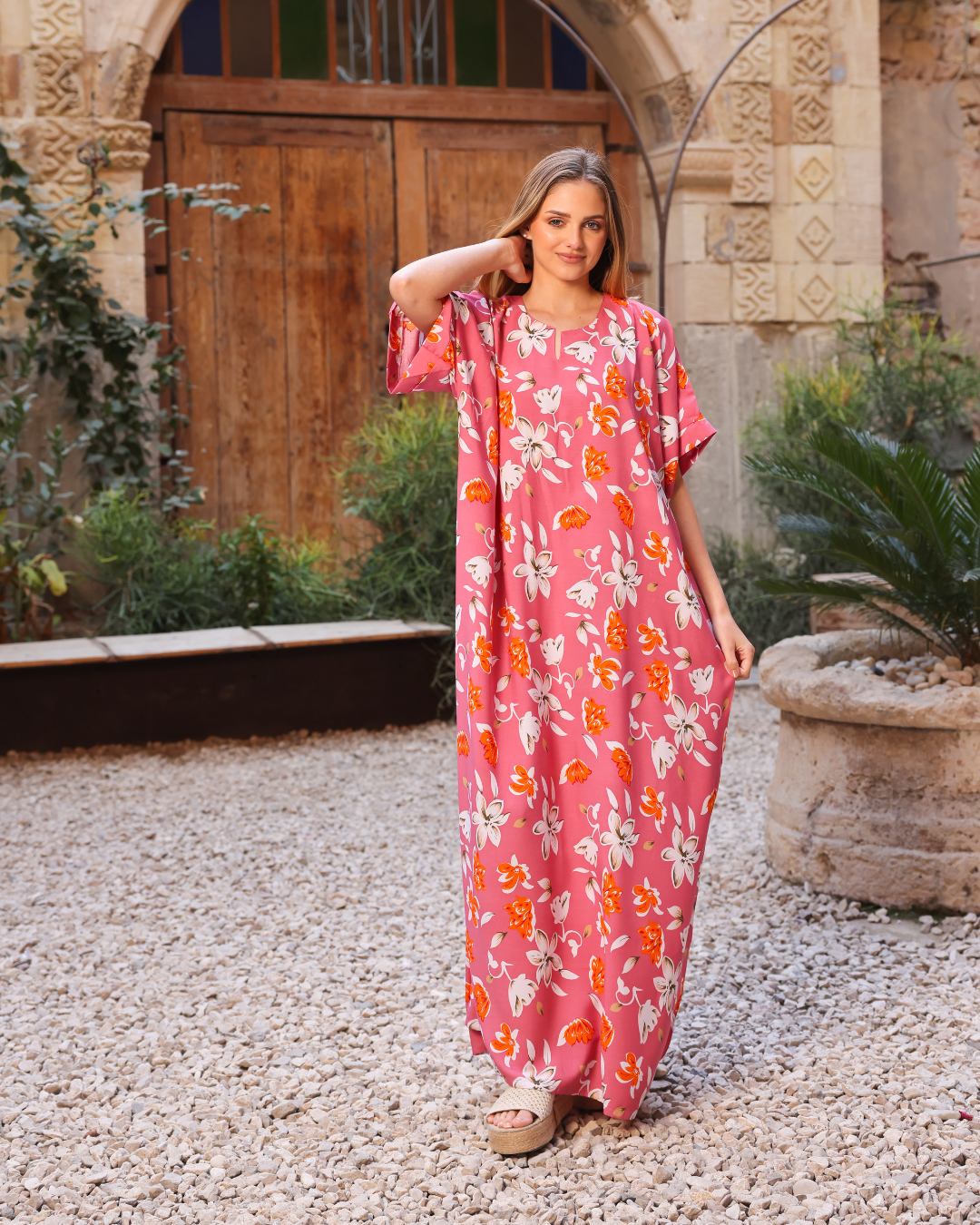 Spring Floral Print Half Sleeve Shirt