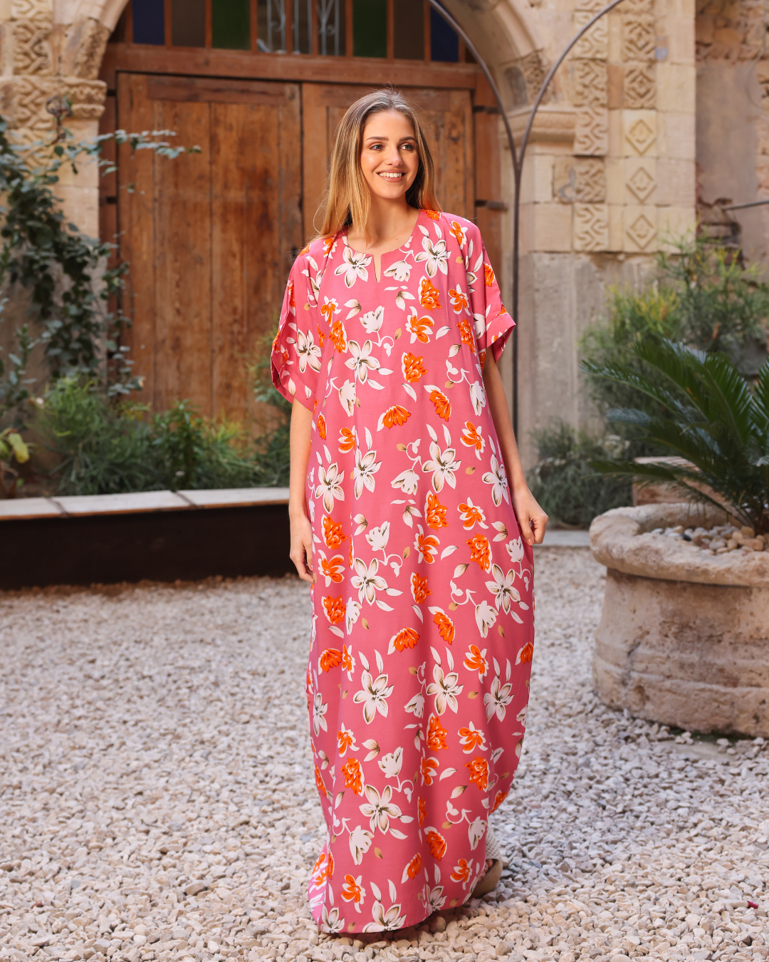 Spring Floral Print Half Sleeve Shirt