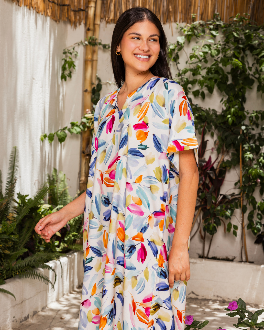 قميص فسكوز نص كم مشجر 54