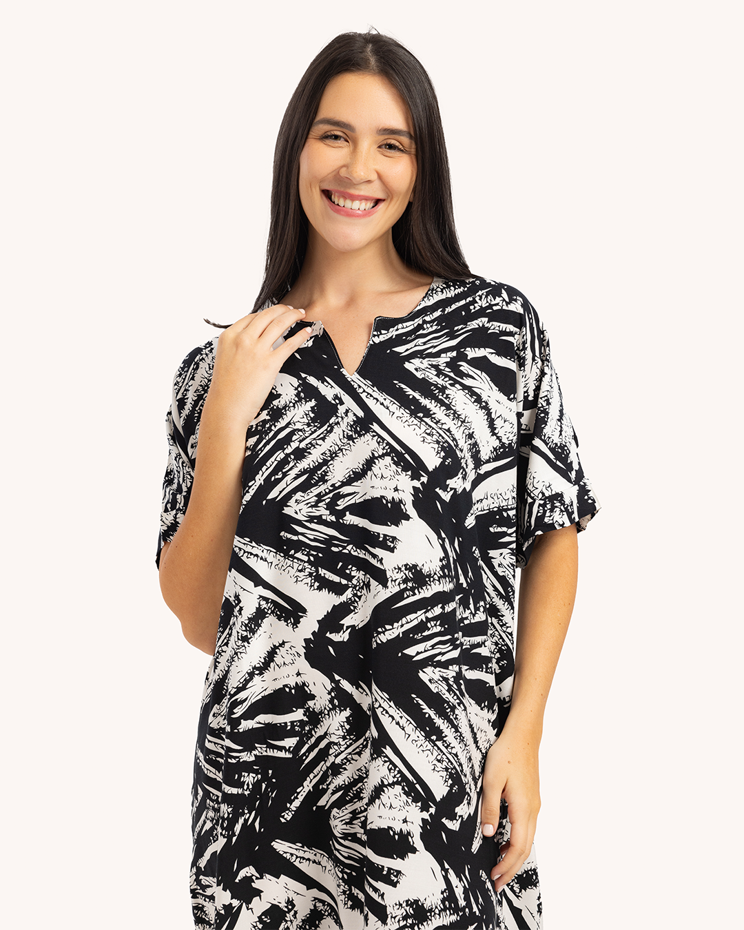 قميص فسكوز نص كم مشجر 58