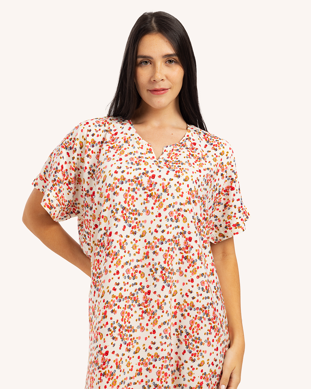 قميص فسكوز نص كم مشجر 59