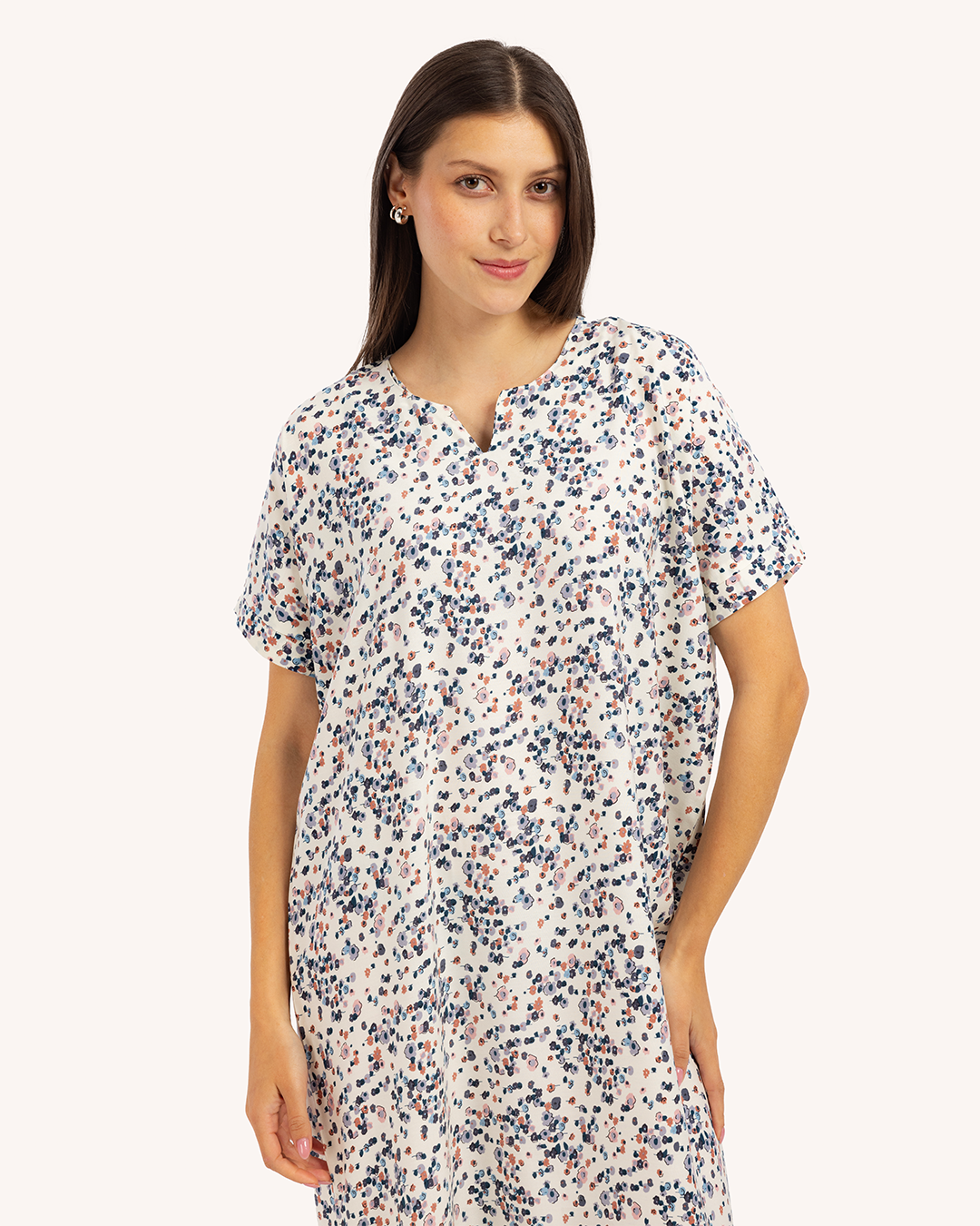 قميص فسكوز نص كم مشجر 59