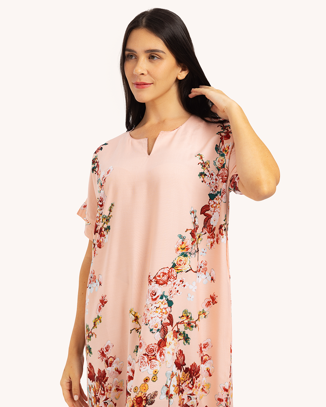 قميص فسكوز نص كم مشجر461