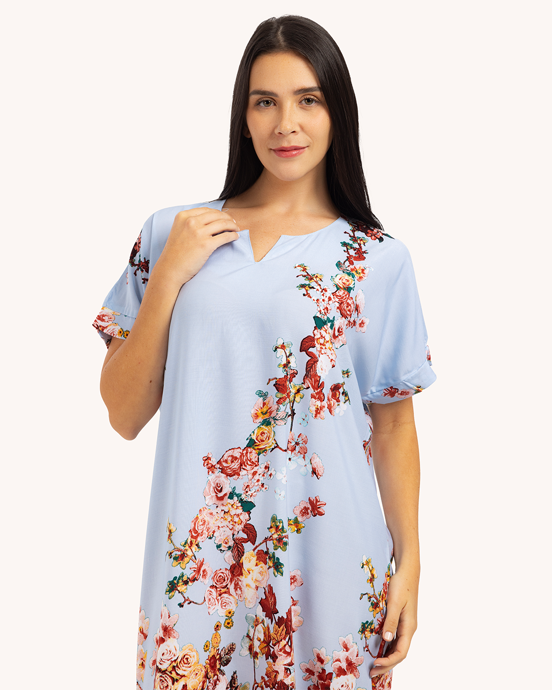 قميص فسكوز نص كم مشجر461