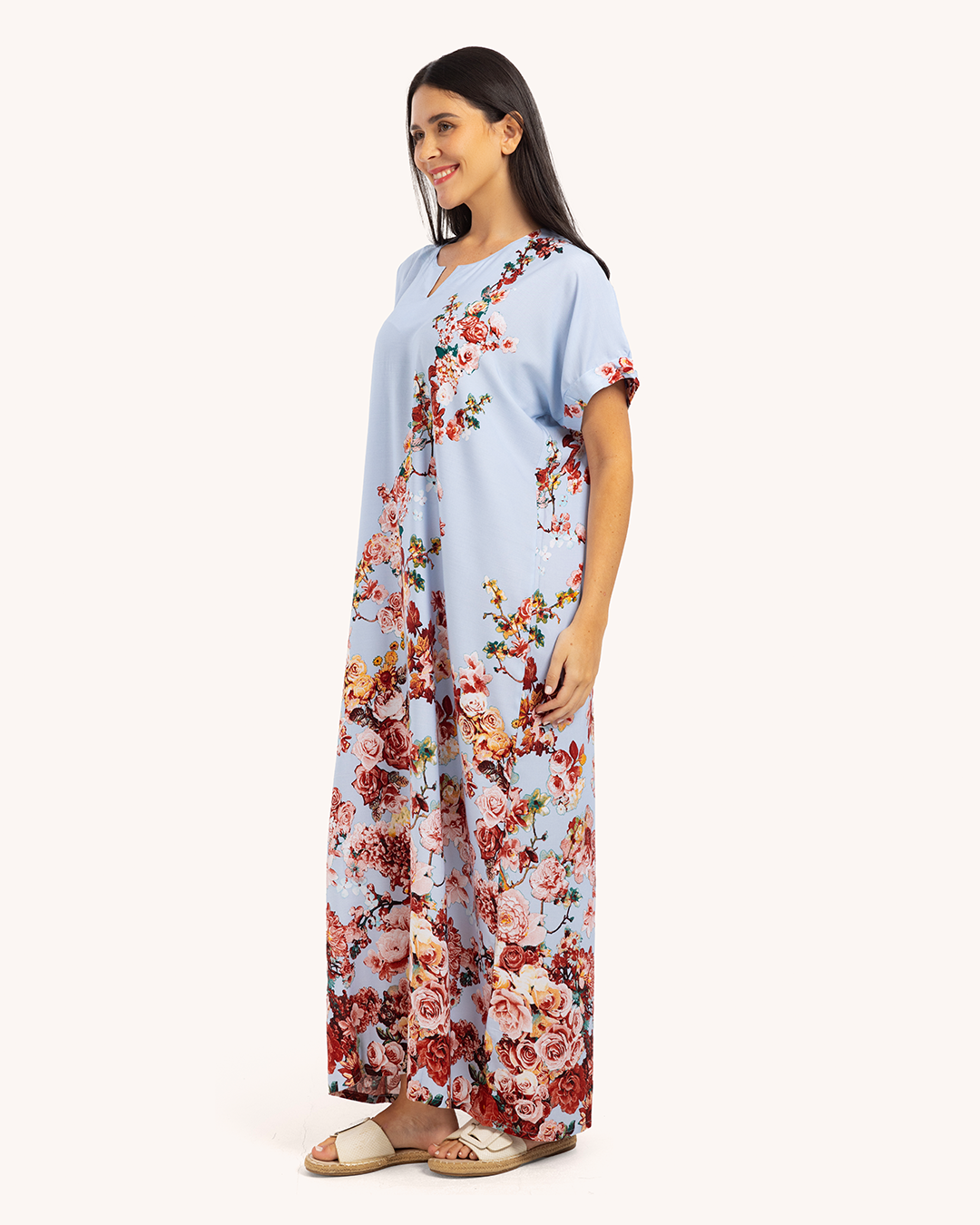 قميص فسكوز نص كم مشجر461