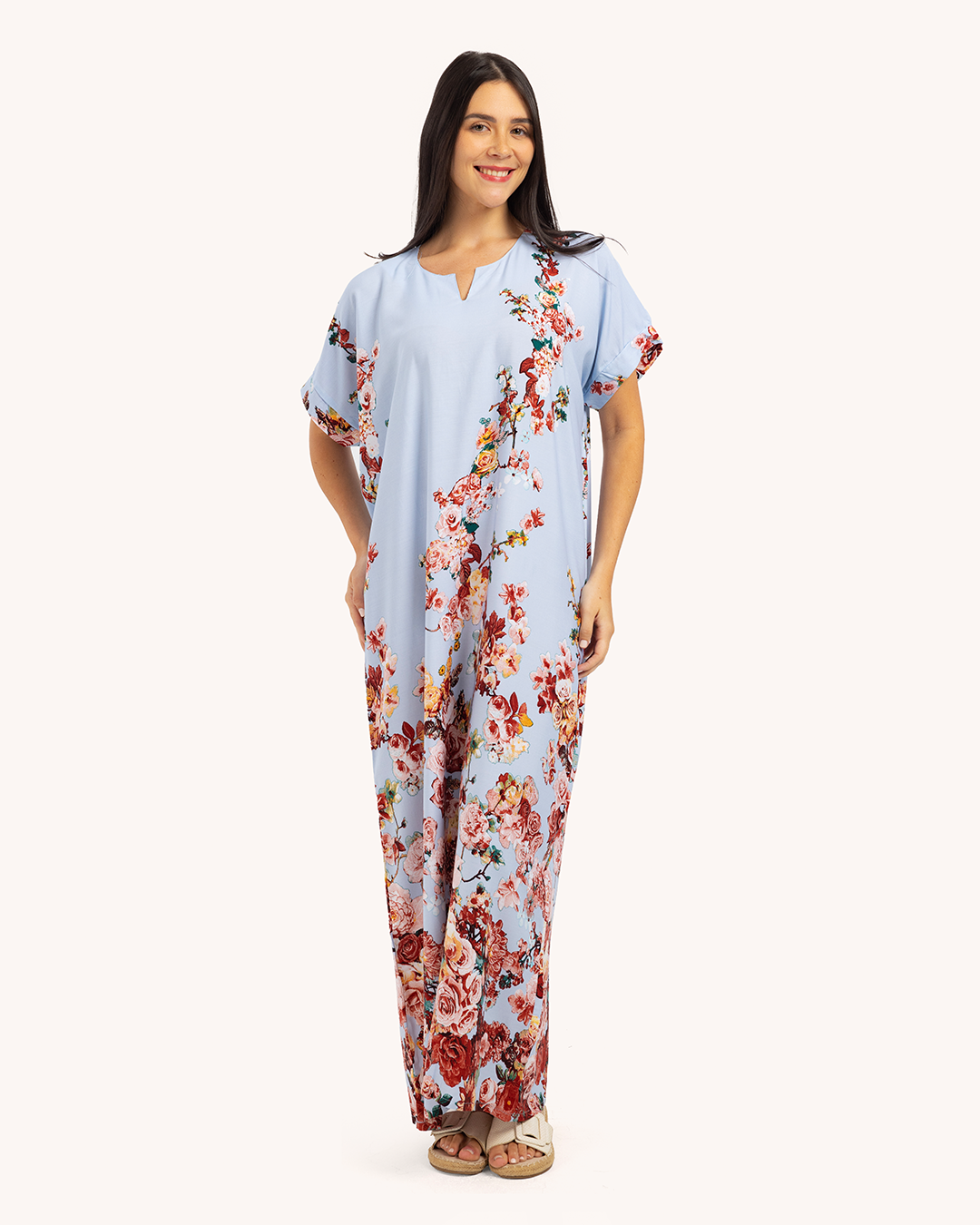 قميص فسكوز نص كم مشجر461