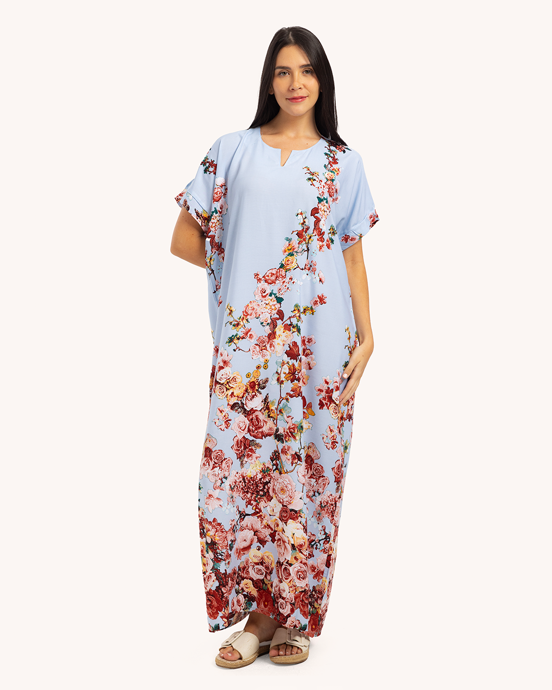 قميص فسكوز نص كم مشجر461