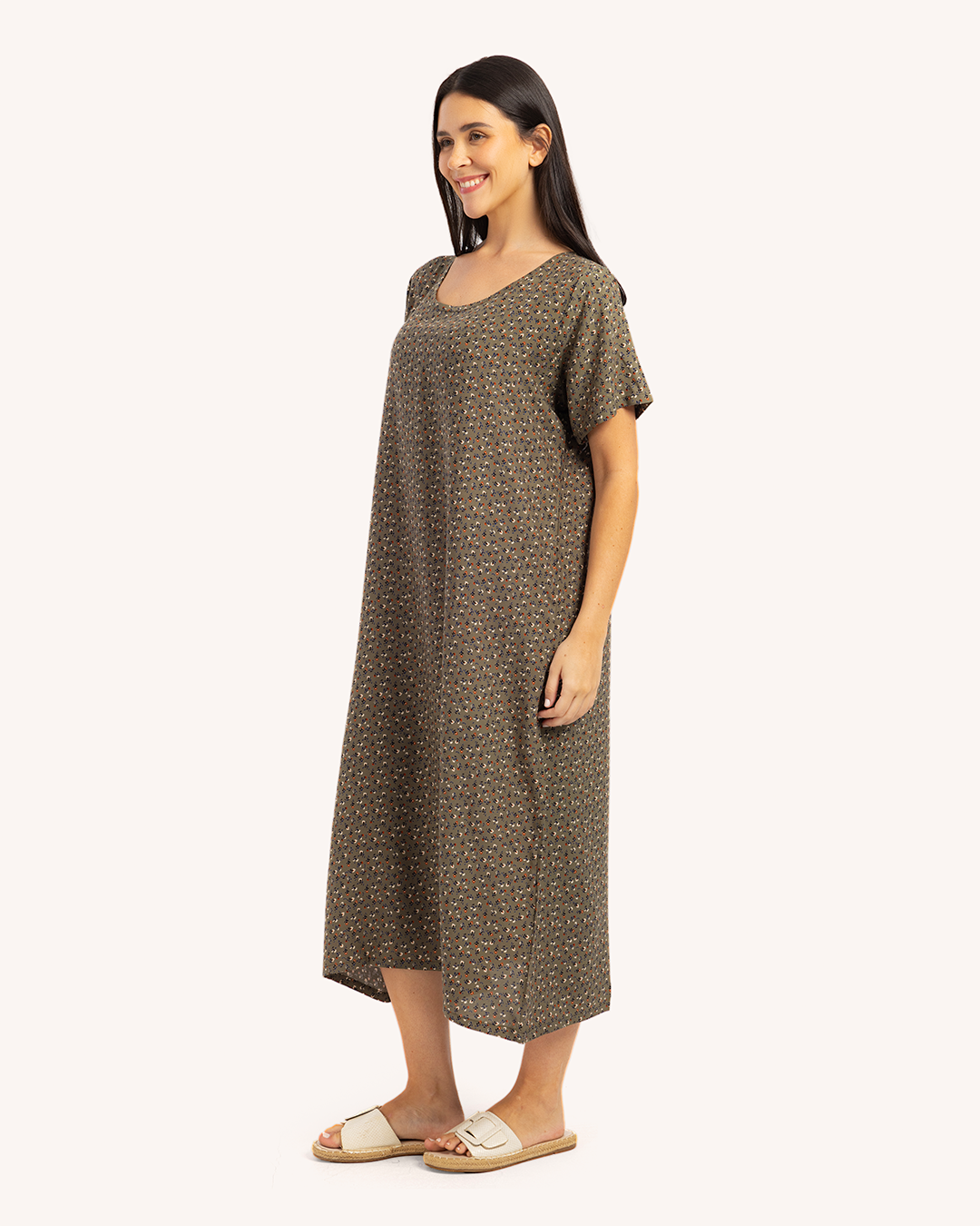 قميص فسكوز نص كم مشجر 63