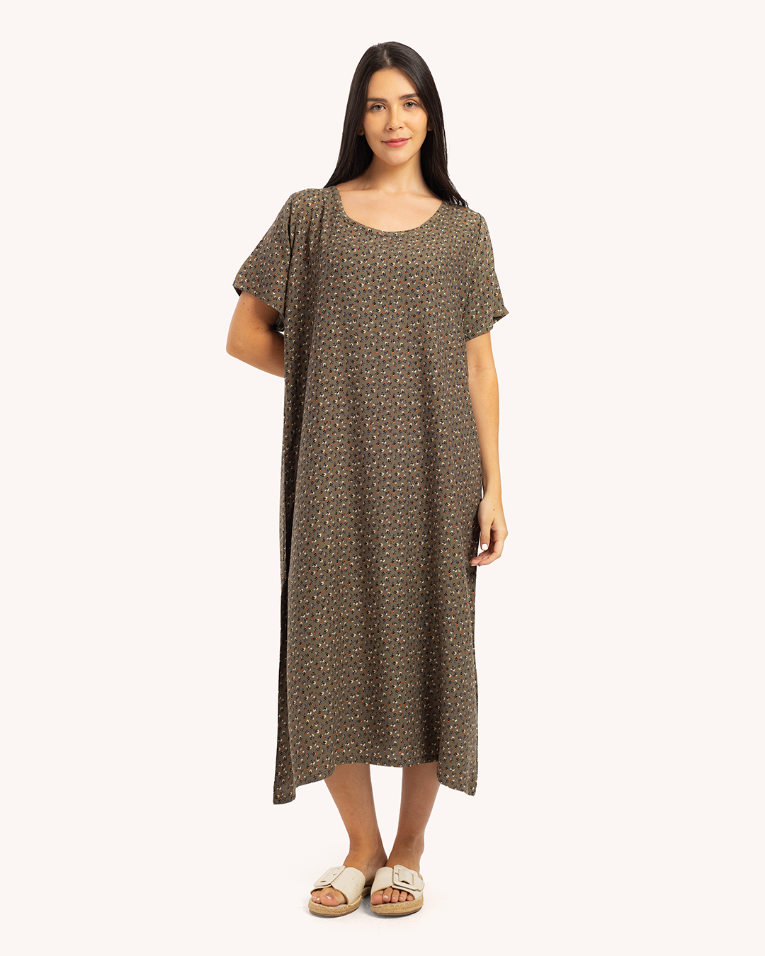 قميص فسكوز نص كم مشجر 63