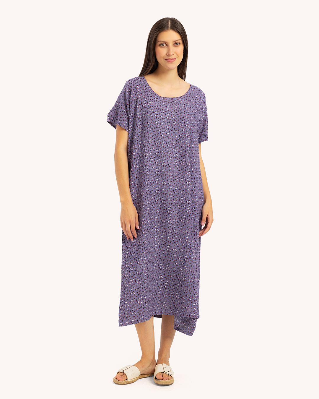 قميص فسكوز نص كم مشجر 63