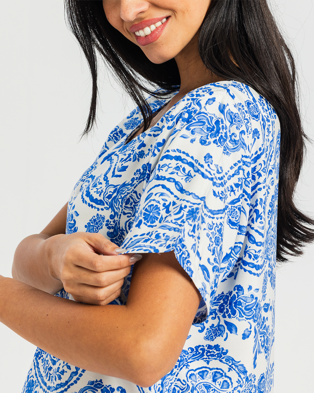 قميص فسكوز نص كم مشجر 65