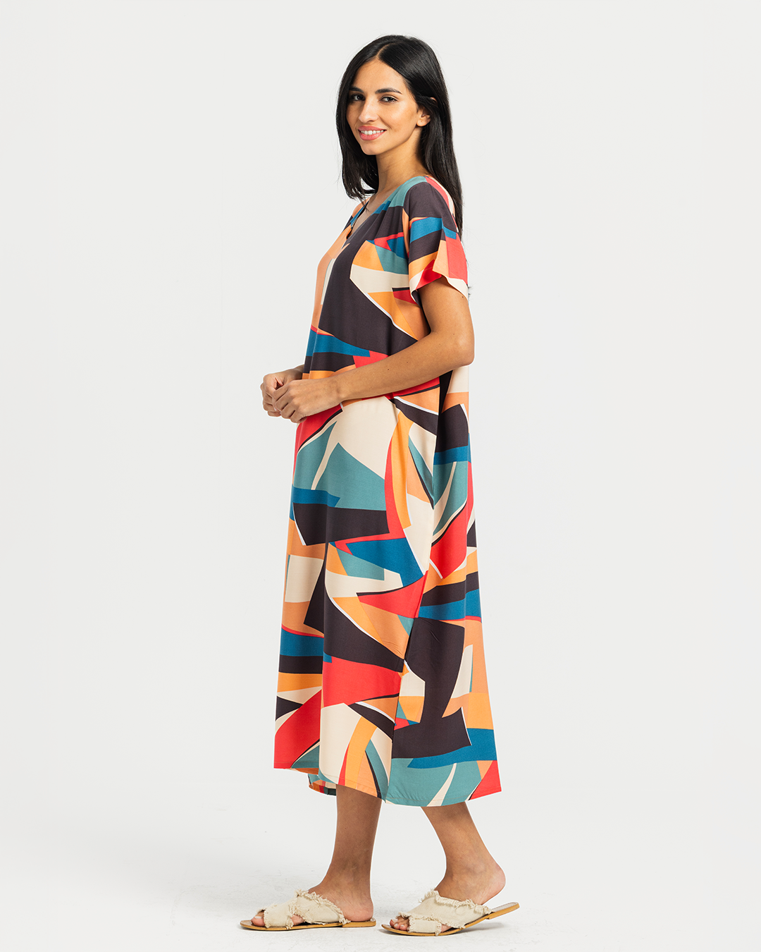 قميص فسكوز نص كم مشجر 66