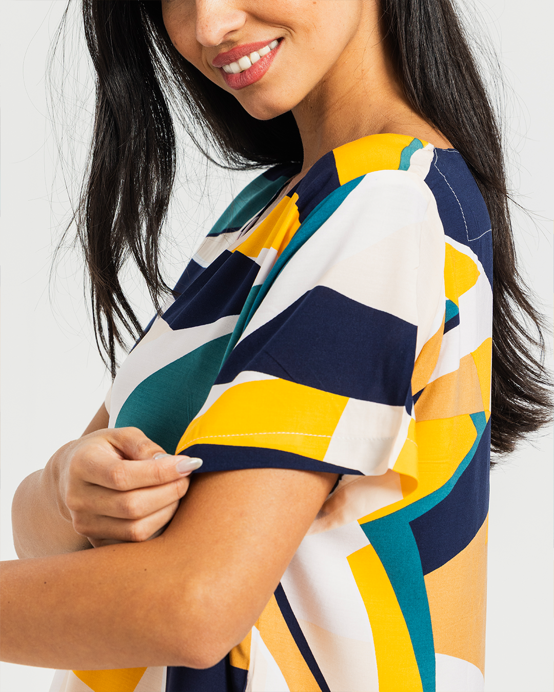 قميص فسكوز نص كم مشجر 66