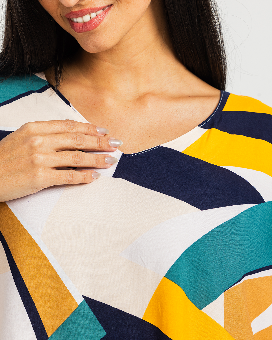 قميص فسكوز نص كم مشجر 66