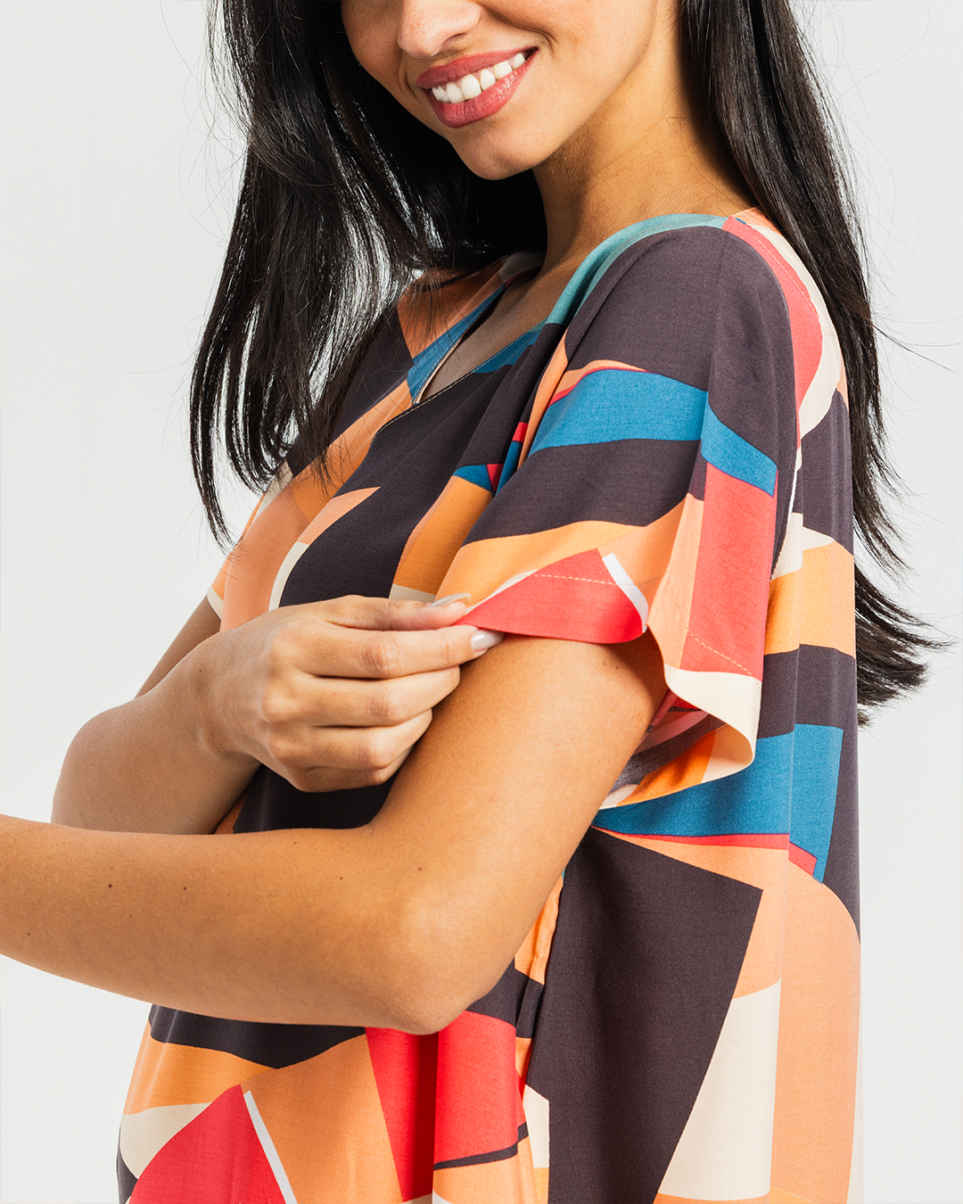 قميص فسكوز نص كم مشجر 66