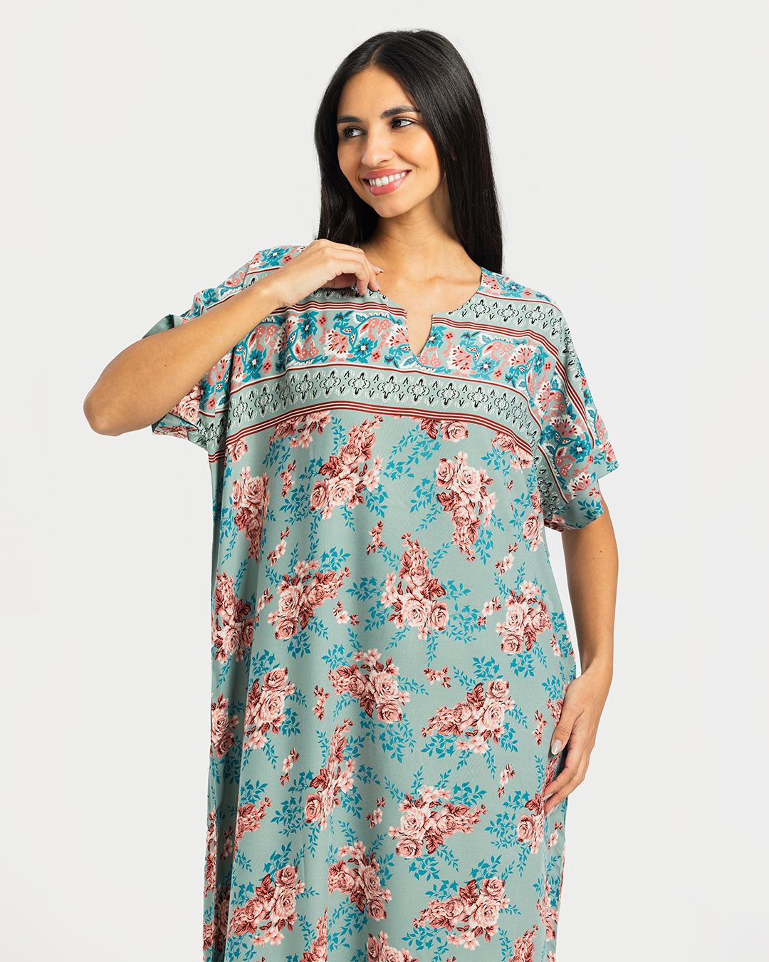 قميص فسكوز نص كم مشجر 68