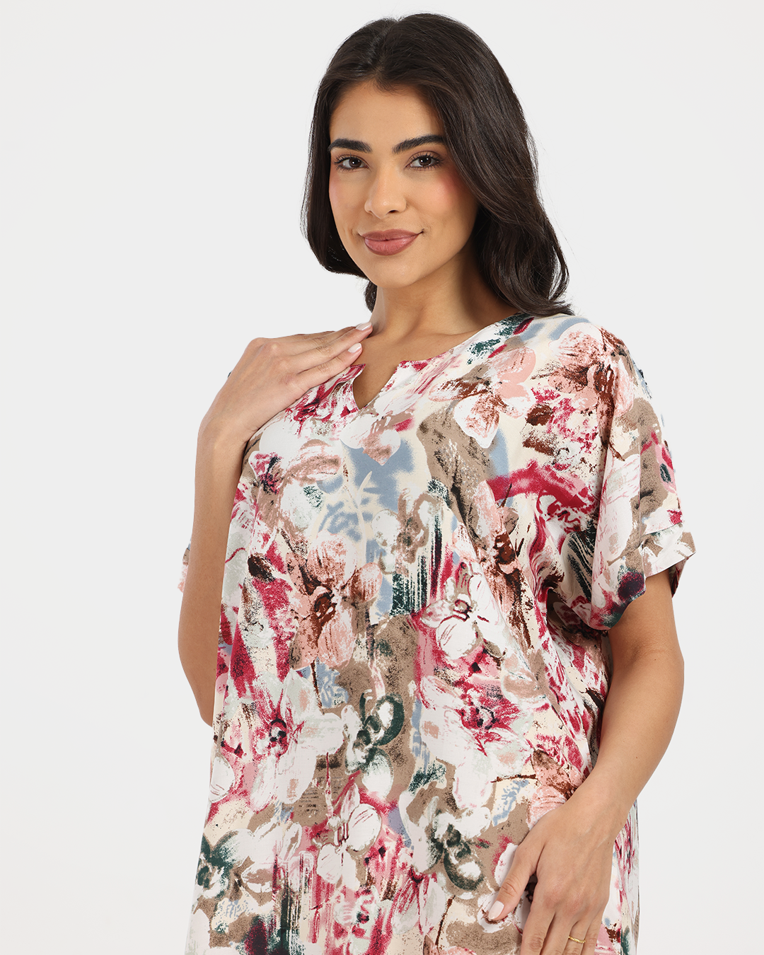 قميص فسكوز طويل مشجر 169