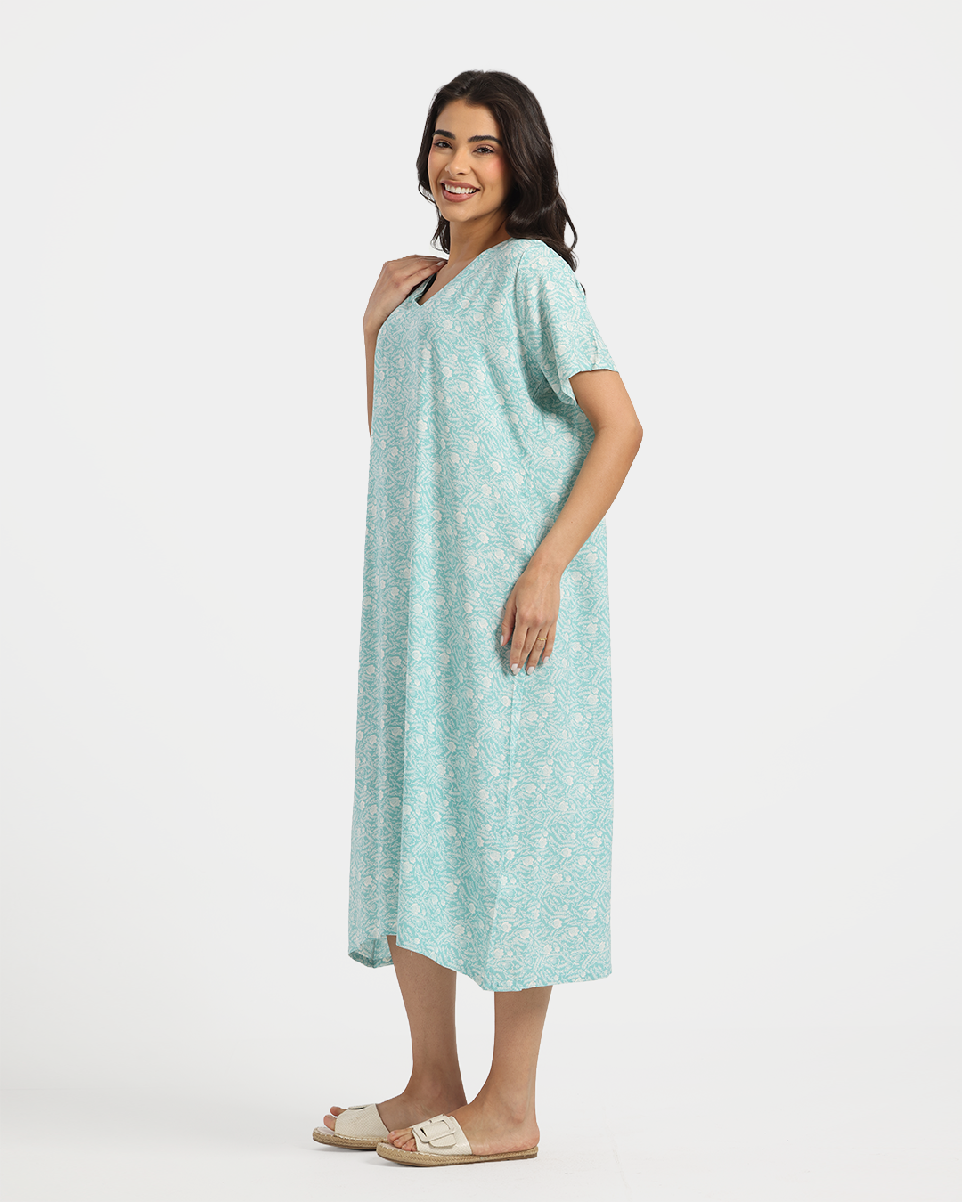 قميص فسكوز قصير مشجر 171