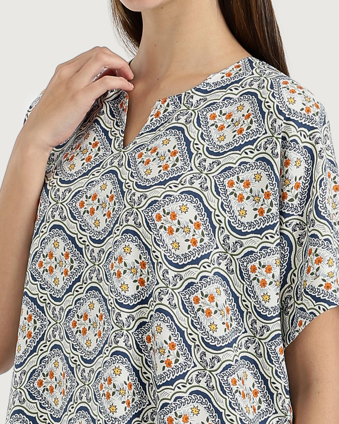 قميص فسكوز طويل مشجر 176