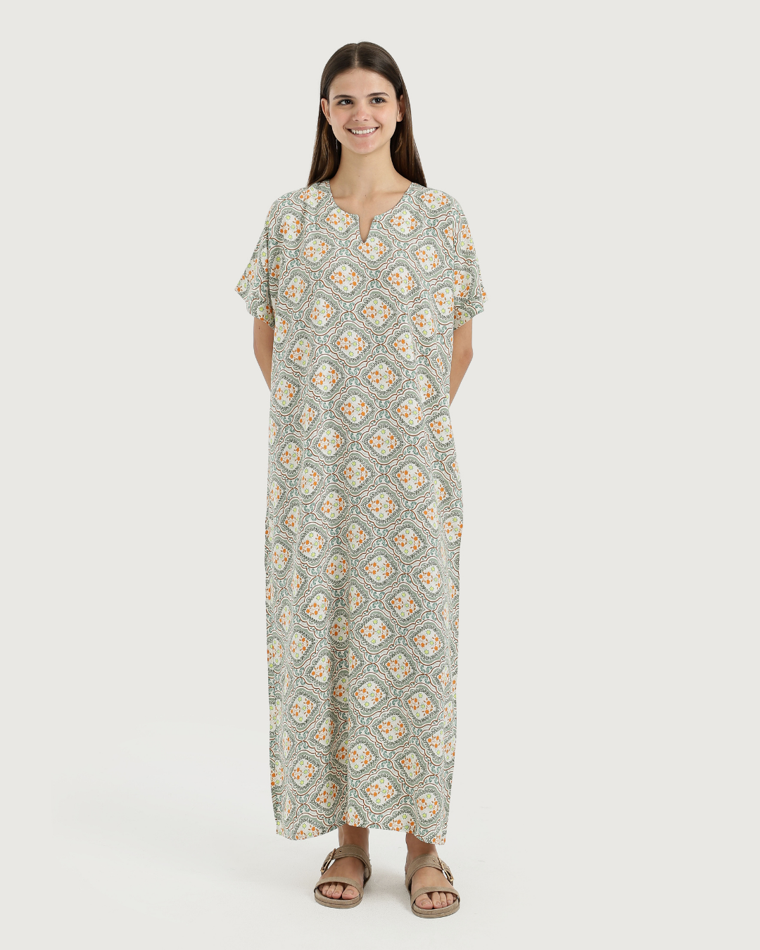 قميص فسكوز طويل مشجر 176