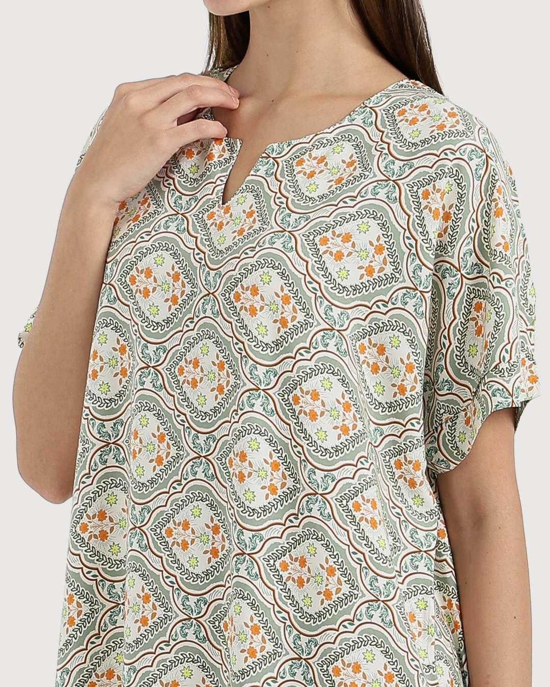 قميص فسكوز طويل مشجر 176