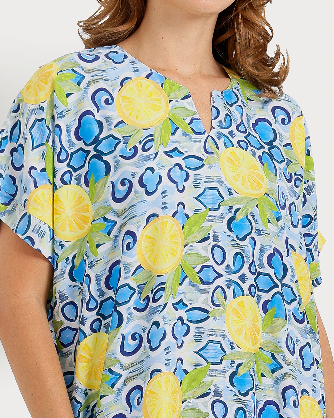 Long Printed Viscose Shirt 179