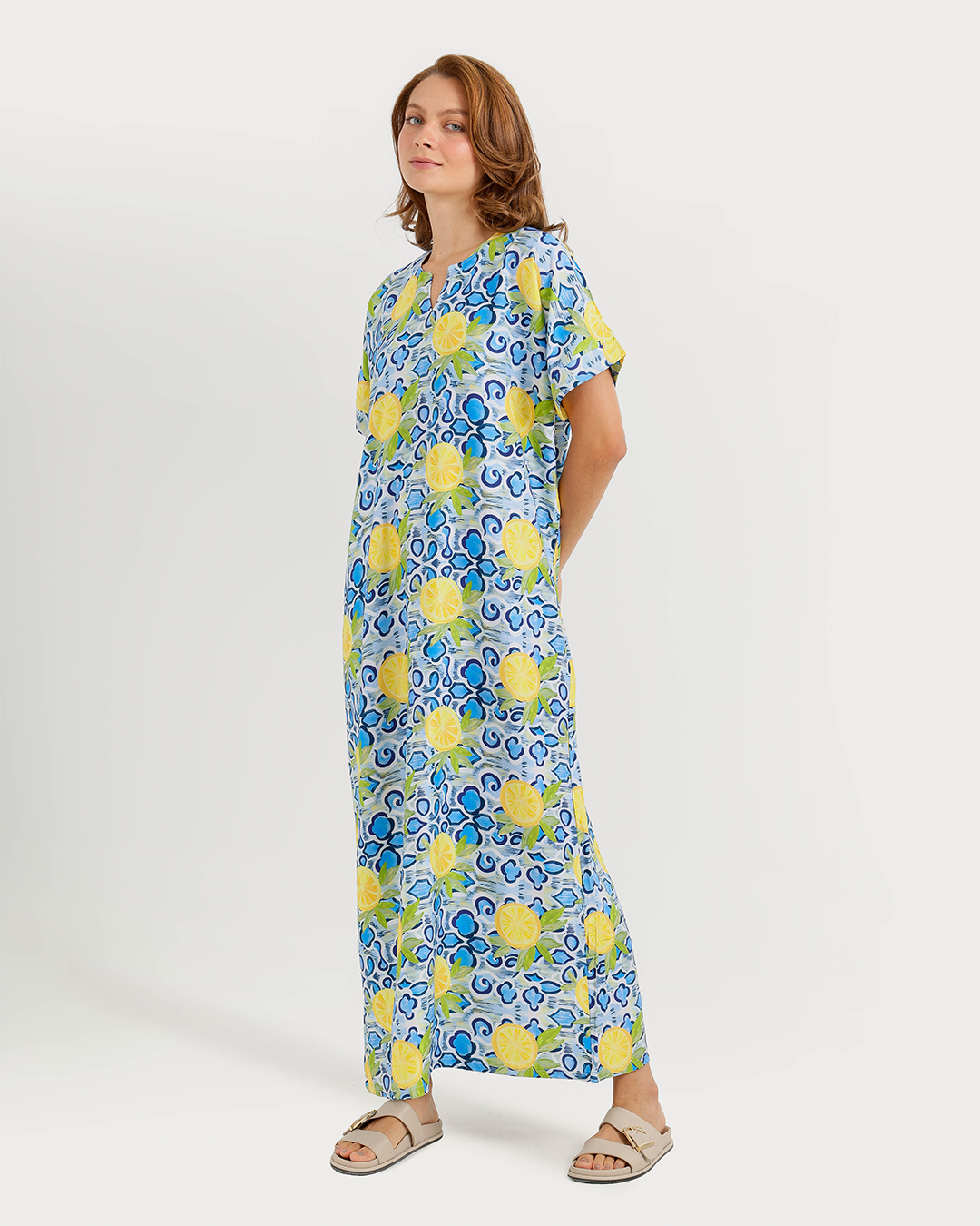 Long Printed Viscose Shirt 179