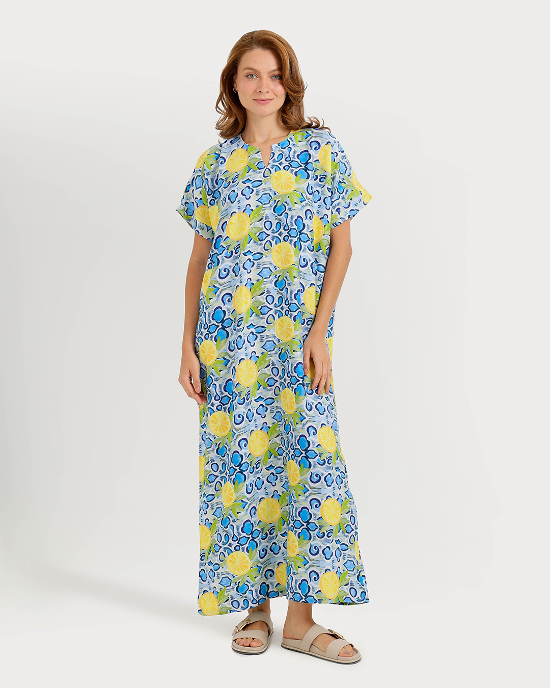Long Printed Viscose Shirt 179