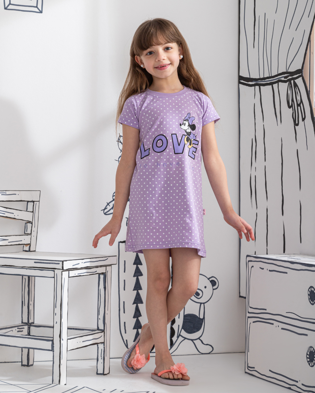 Minnie Love قميص بناتي نُص كُم