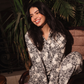 Classic Button up women Pajama  in black pearl nights