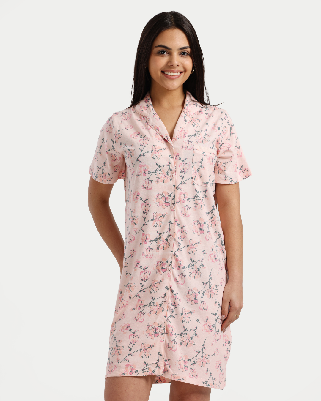 نايت شيرت حريمي  ورد تجريدي