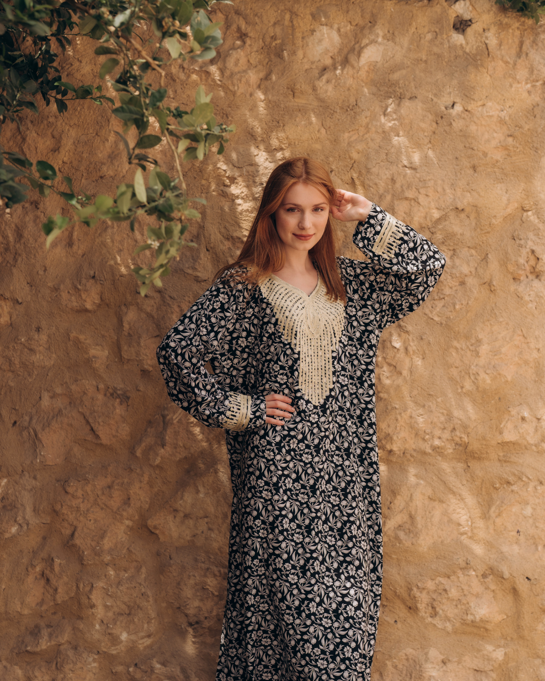 Floral viscose shirt with embroidered sleeves 12