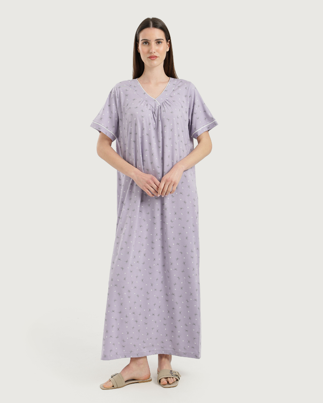 قميص نوم حريمي طويل نص كم