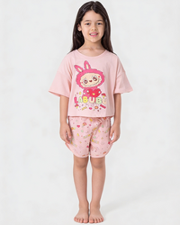Labubu girls' oversized pajama with hot shorts